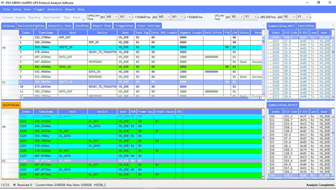 World's first tested UFS4.0 M-PHYSM, UniPro® and UFS4.0 Protocol Analyzer